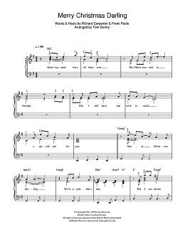 page one of Merry Christmas Darling (Easy Piano)