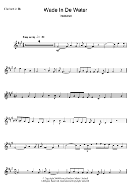 page one of Wade In The Water (Clarinet Solo)