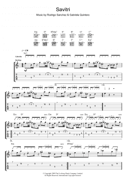 page one of Savitri (Guitar Tab)