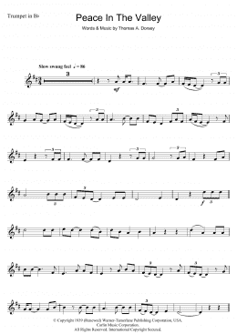 page one of (There'll Be) Peace In The Valley (For Me) (Trumpet Solo)