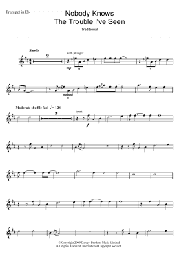 page one of Nobody Knows The Trouble I've Seen (Trumpet Solo)