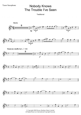page one of Nobody Knows The Trouble I've Seen (Tenor Sax Solo)