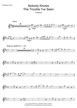 page one of Nobody Knows The Trouble I've Seen (Clarinet Solo)