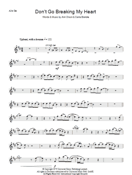 page one of Don't Go Breaking My Heart (Lead Sheet / Fake Book)
