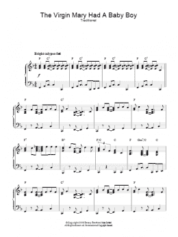 page one of The Virgin Mary Had A Baby Boy (Piano Solo)