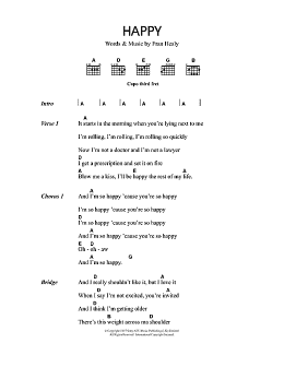 page one of Happy (Guitar Chords/Lyrics)