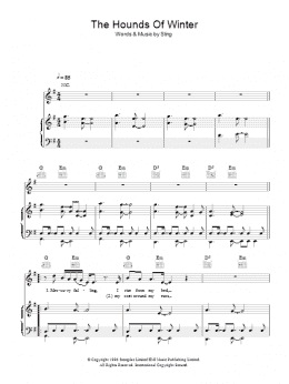 page one of The Hounds Of Winter (Piano, Vocal & Guitar Chords)