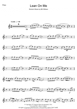 page one of Lean On Me (Flute Solo)