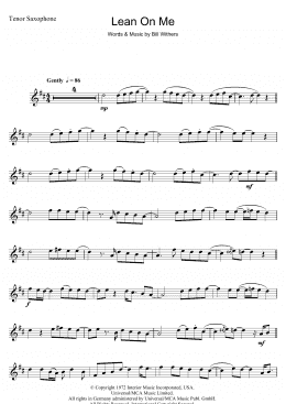 page one of Lean On Me (Tenor Sax Solo)