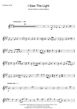 page one of I Saw The Light (Clarinet Solo)
