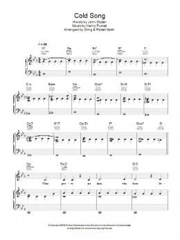 page one of Cold Song (Piano, Vocal & Guitar Chords)
