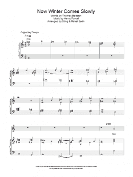 page one of Now Winter Comes Slowly (Piano, Vocal & Guitar Chords)