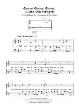 page one of Gimme! Gimme! Gimme! (A Man After Midnight) (Easy Piano)
