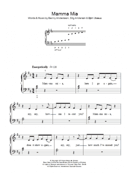 page one of Mamma Mia (Easy Piano)