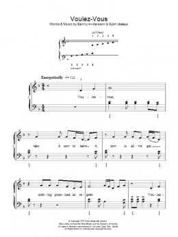page one of Voulez Vous (Easy Piano)