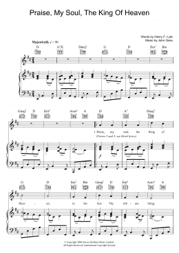 page one of Praise, My Soul, The King Of Heaven (Piano, Vocal & Guitar Chords)