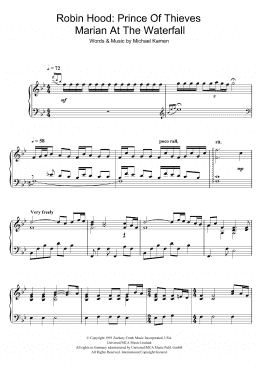 page one of Robin Hood: Prince Of Thieves (Marian At The Waterfall) (Piano Solo)