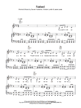 page one of Naked (Piano, Vocal & Guitar Chords)
