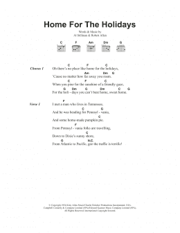 page one of (There's No Place Like) Home For The Holidays (Guitar Chords/Lyrics)