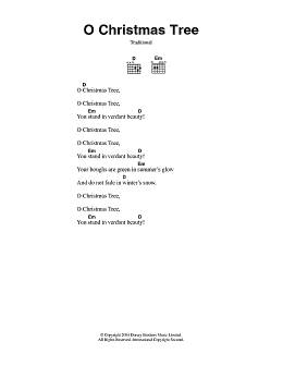 page one of O Christmas Tree (O Tannenbaum) (Guitar Chords/Lyrics)