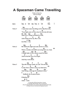 page one of A Spaceman Came Travelling (Guitar Chords/Lyrics)