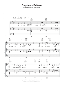 page one of Daydream Believer (Piano, Vocal & Guitar Chords)