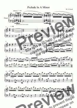 page one of Prelude In A Minor