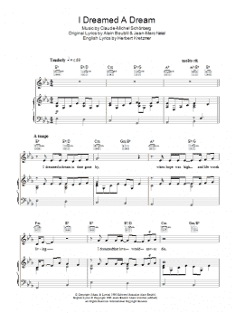 page one of I Dreamed A Dream (Piano, Vocal & Guitar Chords (Right-Hand Melody))