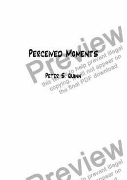 page one of Perceived Moments