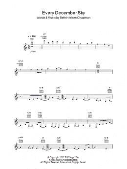 page one of Every December Sky (Lead Sheet / Fake Book)