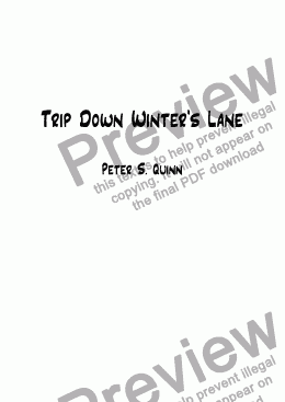 page one of Trip Down Winter's Lane