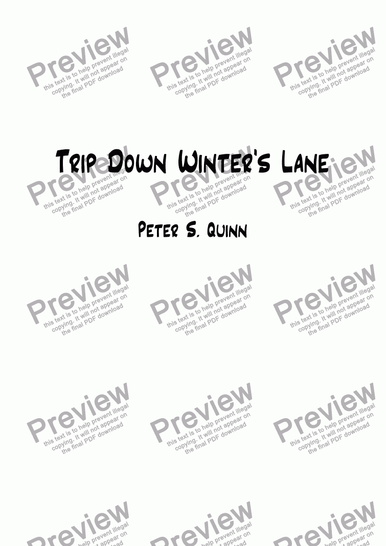 page one of Trip Down Winter's Lane
