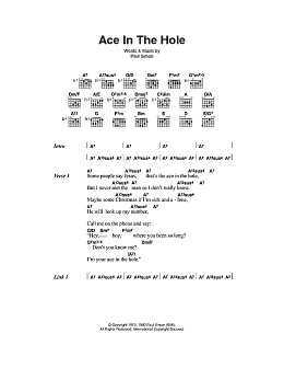 page one of Ace In The Hole (Guitar Chords/Lyrics)
