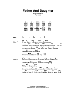 page one of Father And Daughter (Guitar Chords/Lyrics)