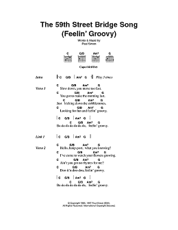 page one of The 59th Street Bridge Song (Feelin' Groovy) (Guitar Chords/Lyrics)