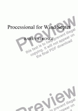 page one of Processional for Wind Septet