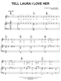 page one of Tell Laura I Love Her (Piano, Vocal & Guitar Chords (Right-Hand Melody))