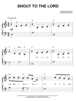 page one of Shout To The Lord (Big Note Piano)