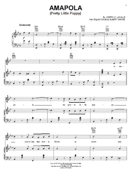 page one of Amapola (Pretty Little Poppy) (Piano, Vocal & Guitar Chords (Right-Hand Melody))