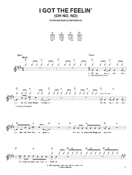 page one of I Got The Feelin' (Oh No, No) (Easy Guitar)