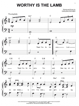 page one of Worthy Is The Lamb (Big Note Piano)