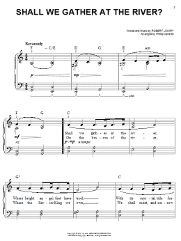 page one of Shall We Gather At The River? (arr. Phillip Keveren) (Easy Piano)