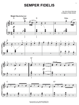 page one of Semper Fidelis (arr. Phillip Keveren) (Easy Piano)