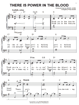page one of There Is Power In The Blood (arr. Phillip Keveren) (Easy Piano)