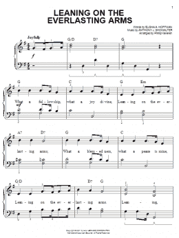 page one of Leaning On The Everlasting Arms (arr. Phillip Keveren) (Easy Piano)