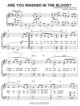page one of Are You Washed In The Blood? (arr. Phillip Keveren) (Easy Piano)