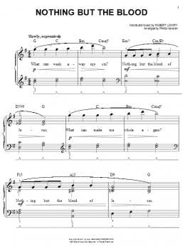 page one of Nothing But The Blood (arr. Phillip Keveren) (Easy Piano)