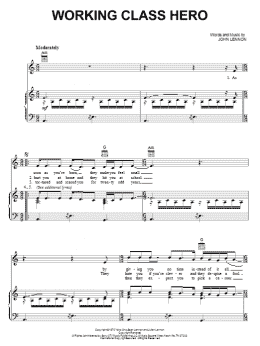 page one of Working Class Hero (Piano, Vocal & Guitar Chords (Right-Hand Melody))
