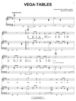 page one of Vega-Tables (Piano, Vocal & Guitar Chords (Right-Hand Melody))
