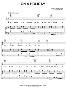 page one of On A Holiday (Piano, Vocal & Guitar Chords (Right-Hand Melody))